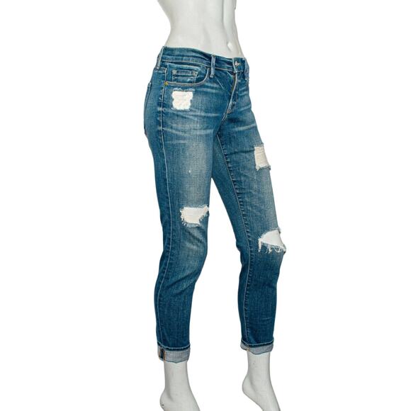 FRAME Denim Le Gargon Jeans Ripped Distressed Blue jay way Size 24 - Picture 4 of 10